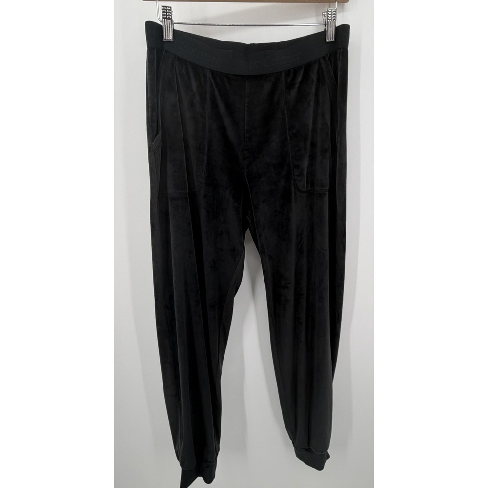 NWT Juicy Couture Black Velour Bling Sleep Pajama Pants Size Large‎ L